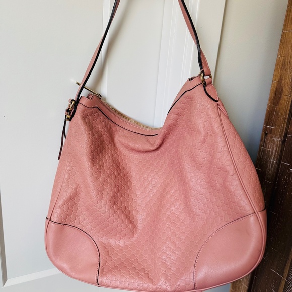 Gucci Hobo Microguccissima Pink Leather Shoulder Bag - Picture 1 of 12